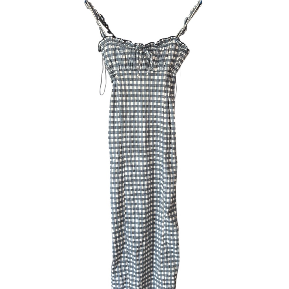 Brand new!! Free People Indigo and White Checkered Dress